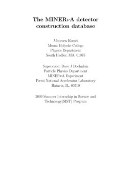The Minerνa Detector Construction Database