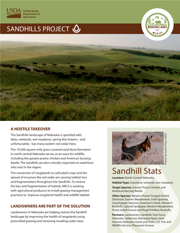 Sandhill Stats Spread of Invasives Like Red Cedar Are Causing Habitat Loss Location: North-Central Nebraska and Fragmentation Throughout the Sandhills