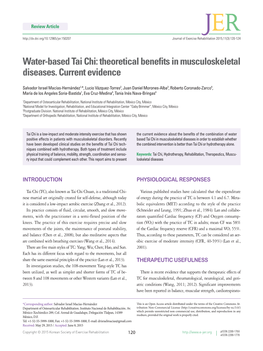 Water-Based Tai Chi: Theoretical Benefits in Musculoskeletal Diseases