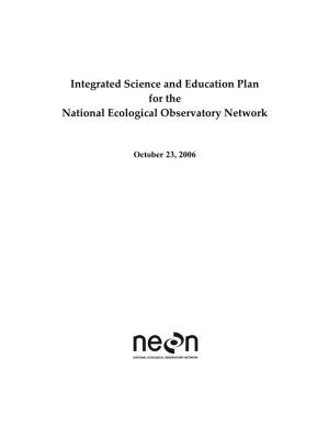 Integrated Science and Education Plan for the National Ecological Observatory Network