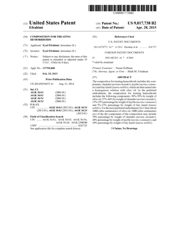 (12) United States Patent (10) Patent No.: US 9,017,738 B2 Efrahimi (45) Date of Patent: Apr