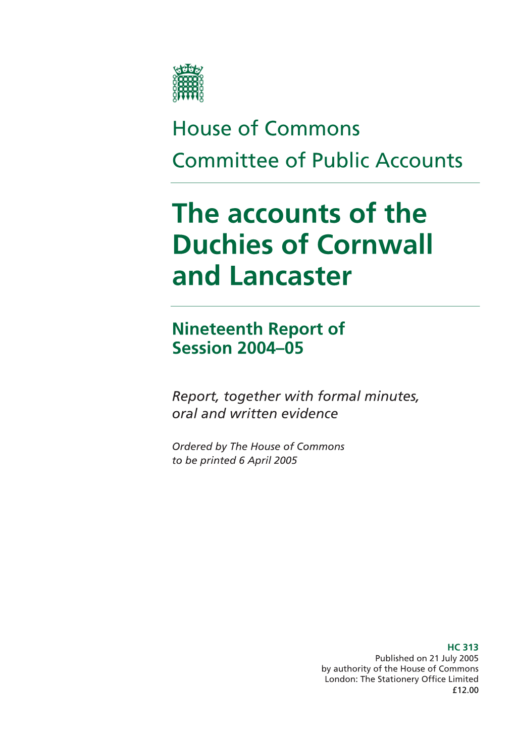 The Accounts of the Duchies of Cornwall and Lancaster