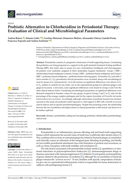 Probiotic Alternative to Chlorhexidine in Periodontal Therapy: Evaluation of Clinical and Microbiological Parameters