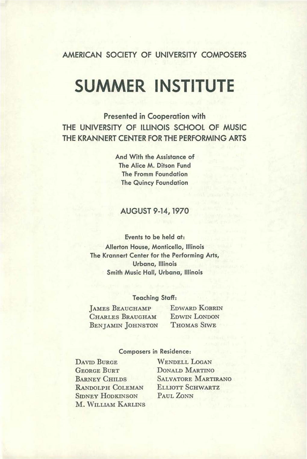 Summer Institute