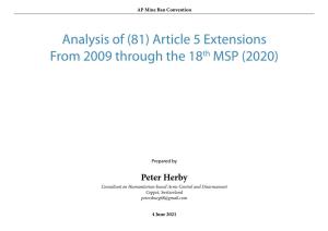 Analysis of (81) Article 5 Extensions from 2009 Through the 18Th MSP (2020)