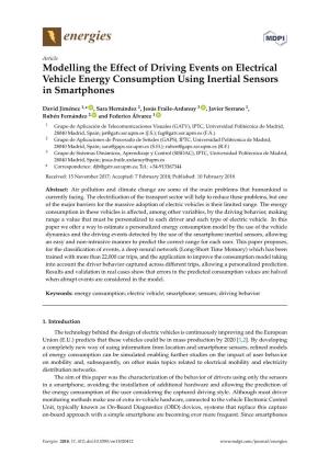 Modelling the Effect of Driving Events on Electrical Vehicle Energy Consumption Using Inertial Sensors in Smartphones