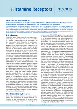 Histamine Receptors Histamine on the Role of Histamine in Allergic Diseases