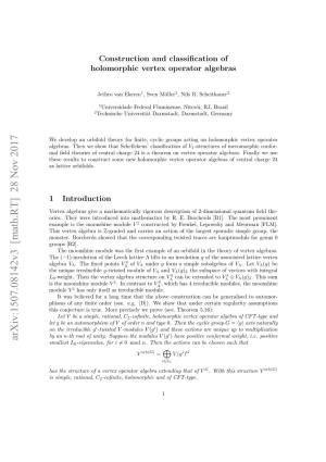 Construction and Classification of Holomorphic Vertex Operator Algebras