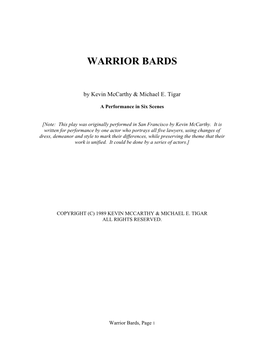 Warrior Bards