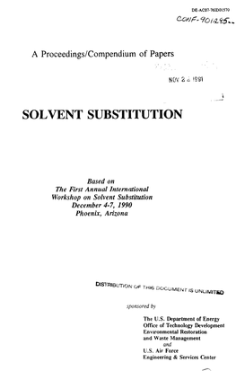 Solvent Substitution