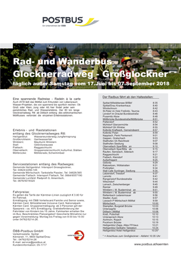 Radbus Mölltal Glocknerradweg 2017