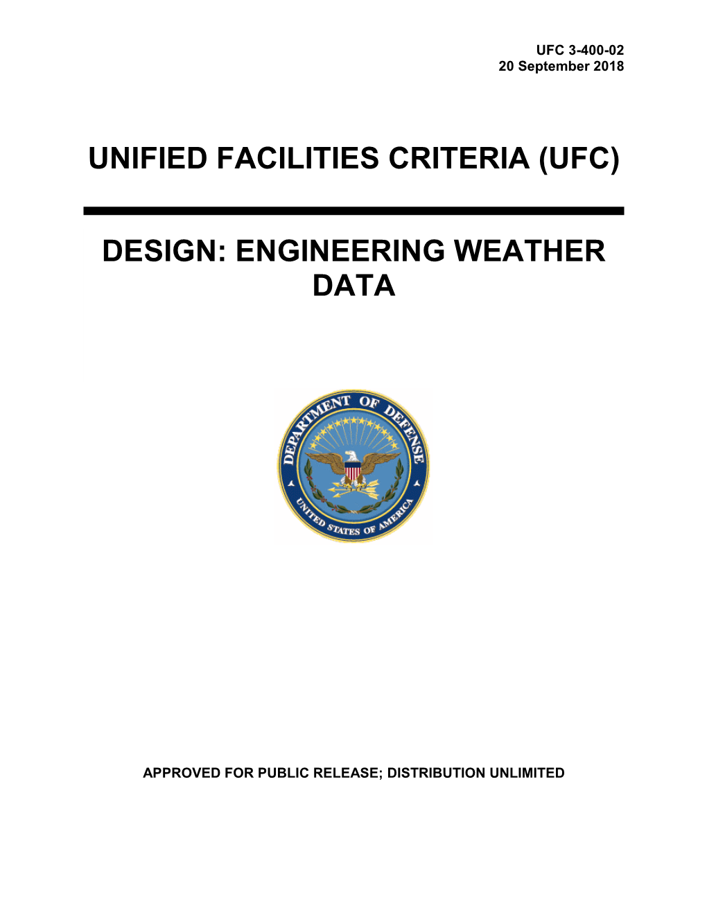 UFC 3-400-02 Design: Engineering Weather Data