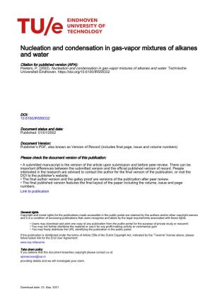 Nucleation and Condensation in Gas-Vapor Mixtures of Alkanes and Water