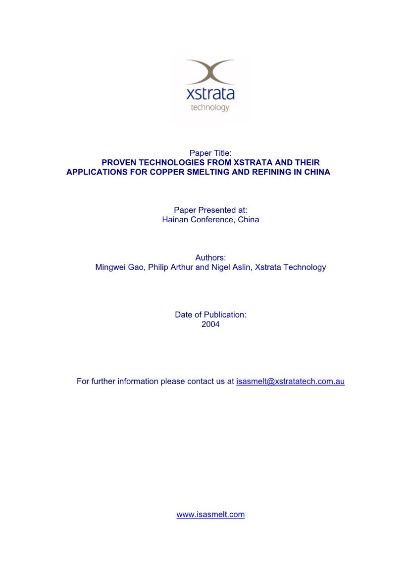 The Advanced Mining Technologies and Its Impact on the Australian Nonferrous Minerals Industry