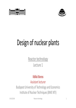 Design of Nuclear Plants