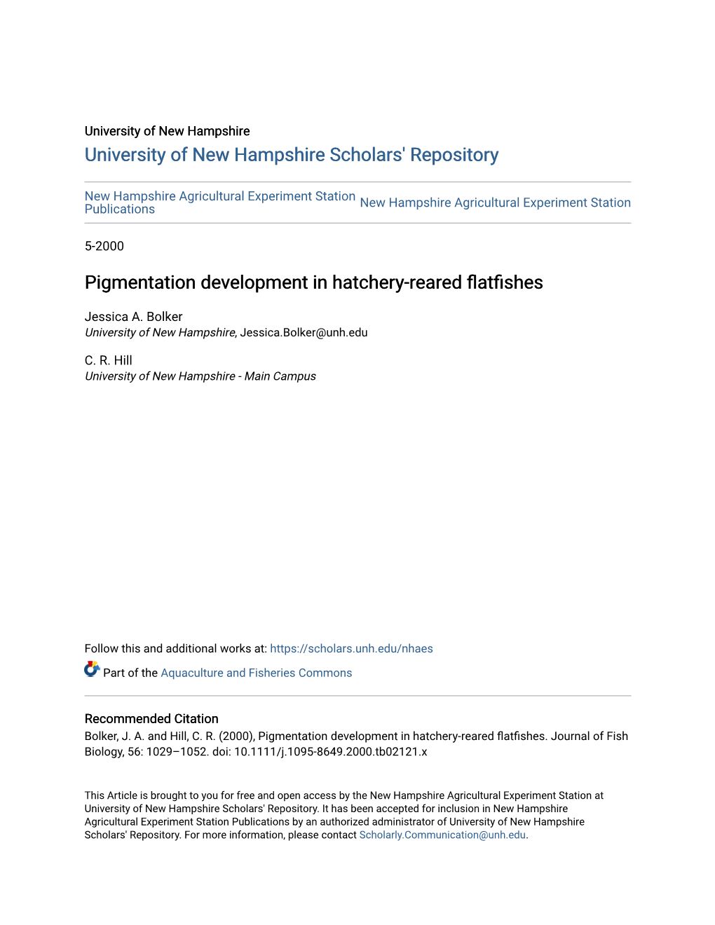 Pigmentation Development in Hatchery-Reared Flatfishes