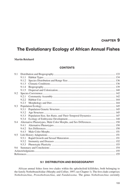 The Evolutionary Ecology of African Annual Fishes