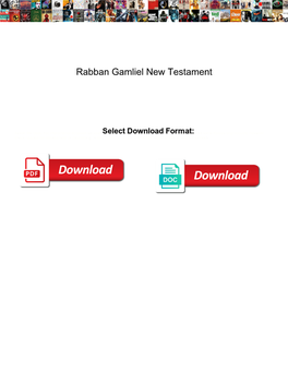 Rabban Gamliel New Testament