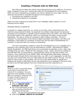 Creating a Podcast with an RSS Feed GCAST
