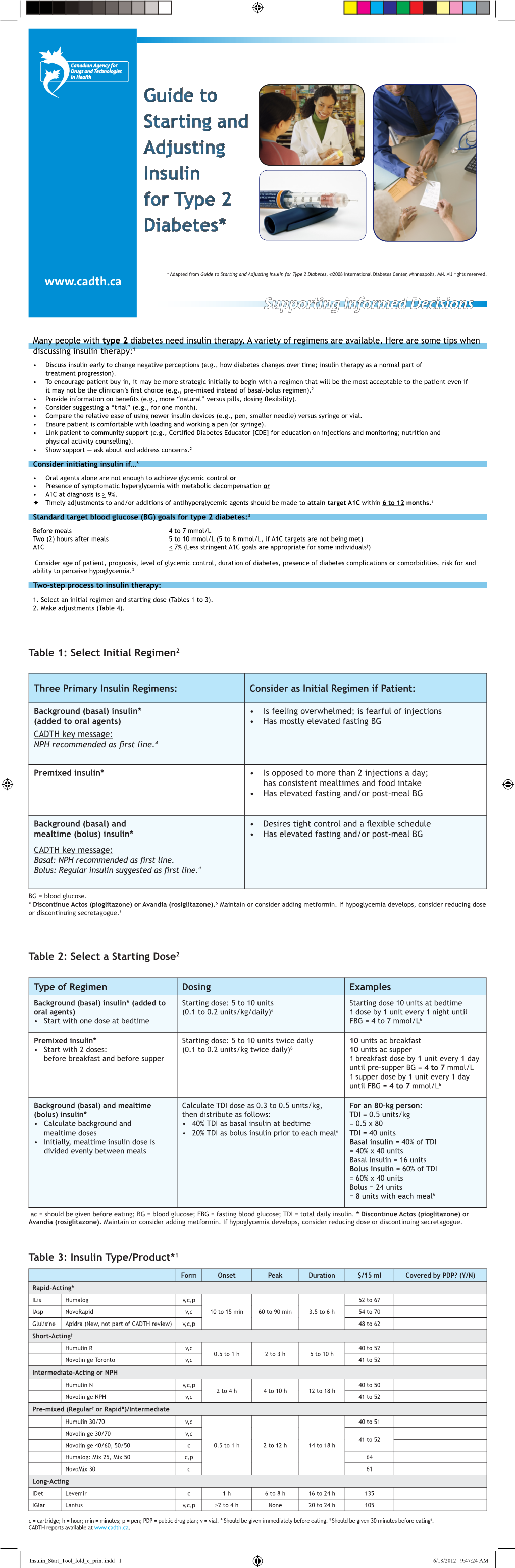 Guide to Starting and Adjusting Insulin for Type 2 Diabetes*