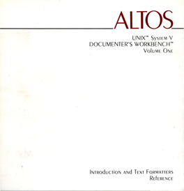 UNIX™ System V DOCUMENTER's WORKBENCH™ Volume ONE