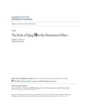 The Role of Qing Æ…–In the Huainanziâ•Žs Ethics