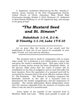 “The Mustard Seed and St. Simeon”