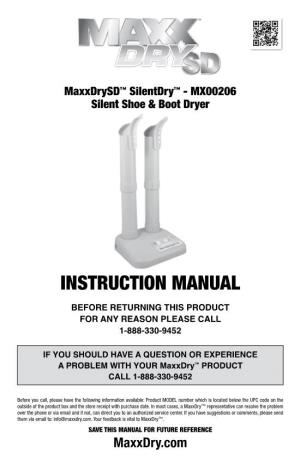 Maxxdrysd™ Silentdry™ - MX00206 Use Only Mild Soap and a Damp Cloth to Clean the Maxxdrysd™