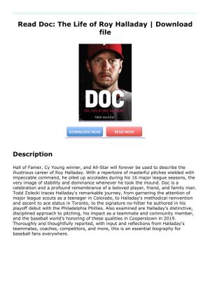Read Doc: the Life of Roy Halladay | Download File
