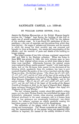 Sandgate Castle, A.D. 1539-40