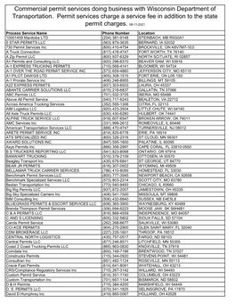 Commercial Permit Services Doing Business with Wisconsin Department of Transportation