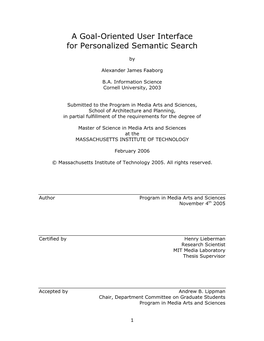 A Goal-Oriented User Interface for Personalized Semantic Search