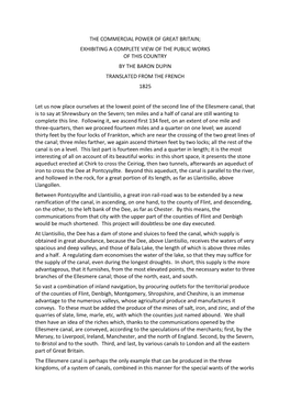 The Commercial Power of Great Britain; Exhibiting a Complete View of the Public Works of This Country by the Baron Dupin Translated from the French 1825