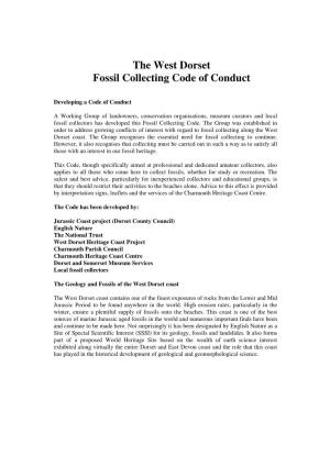 The West Dorset Fossil Collecting Code of Conduct