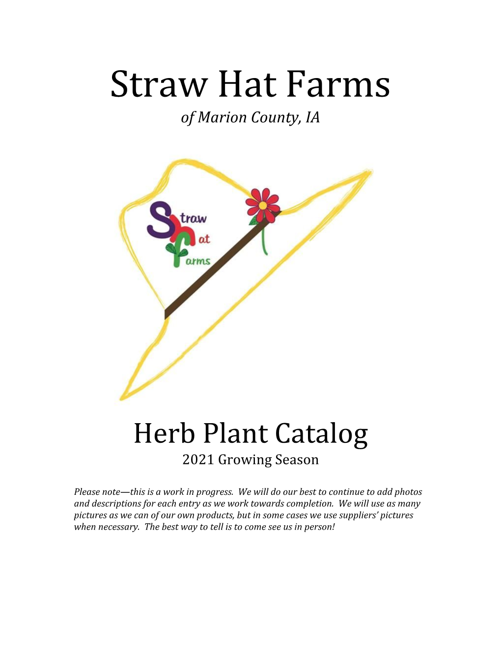 Herb Plant Catalog 2021 Growing Season