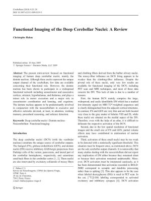 Functional Imaging of the Deep Cerebellar Nuclei: a Review