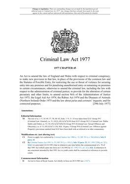 Criminal Law Act 1977