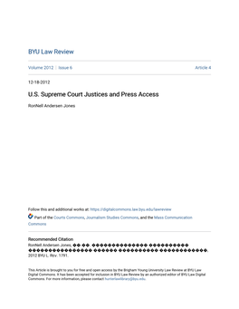 U.S. Supreme Court Justices and Press Access