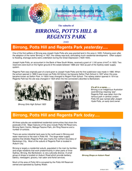 Birrong, Potts Hill & Regents Park