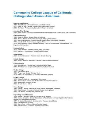 Complete Distinguished Alumni List