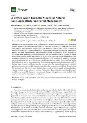 A Crown Width-Diameter Model for Natural Even-Aged Black Pine Forest Management
