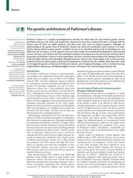 The Genetic Architecture of Parkinson's Disease