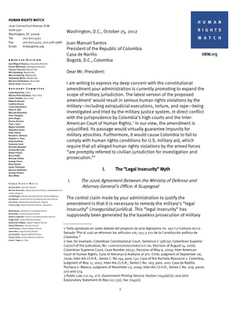 Download HRW-Letter to President Juan Manuel Santos