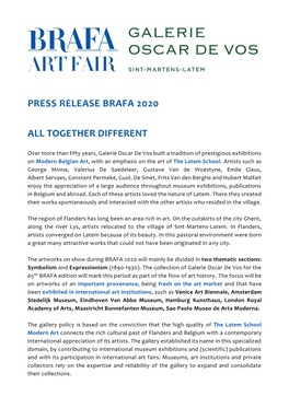 Press Release Brafa 2020 All Together Different