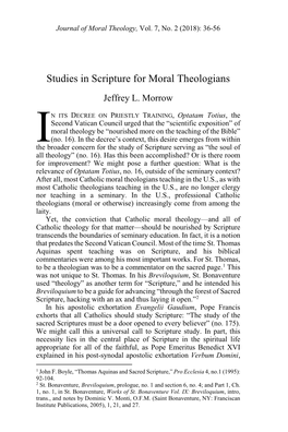 Studies in Scripture for Moral Theologians