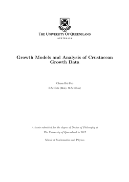 Growth Models and Analysis of Crustacean Growth Data