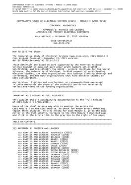 Comparative Study of Electoral Systems Module 3