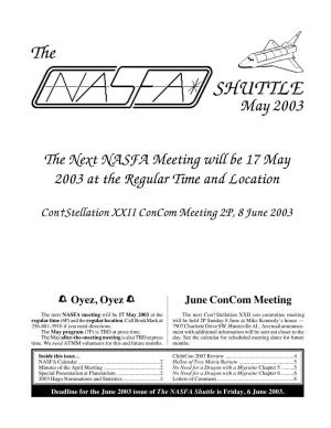 NASFA 'Shuttle' May 2003