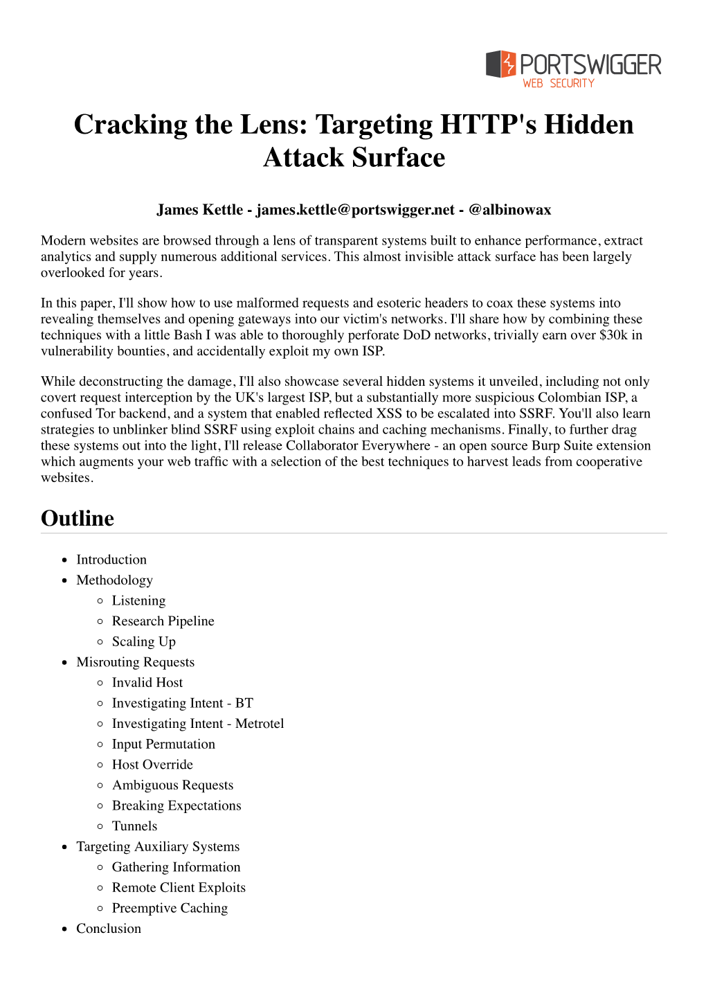 Cracking the Lens: Targeting HTTP's Hidden Attack Surface