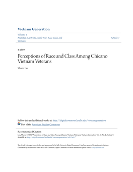 Perceptions of Race and Class Among Chicano Vietnam Veterans Ybarra Lea